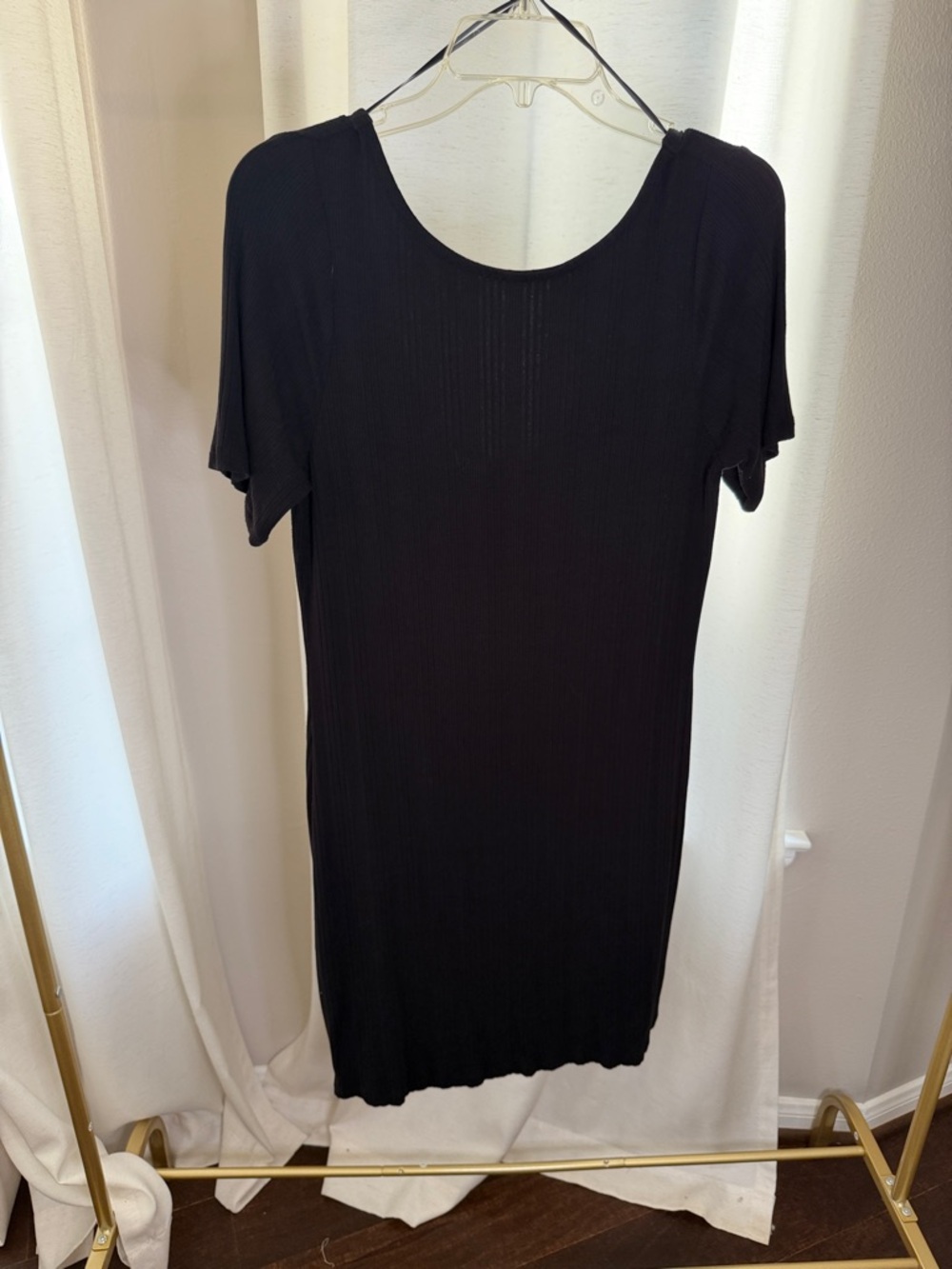 Old Navy Navy Ribbed Short Sleeve Dress